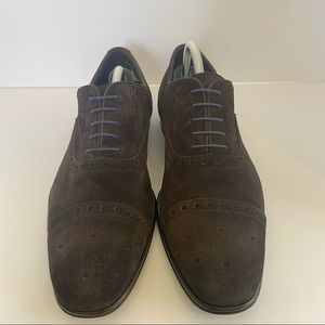 Hugo Boss Dark Brown Suede Oxfords Size 10